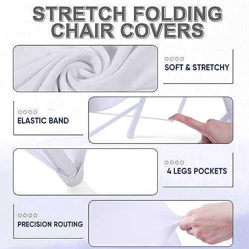 50 Pcs Wedding Chair Covers with Sashes Set