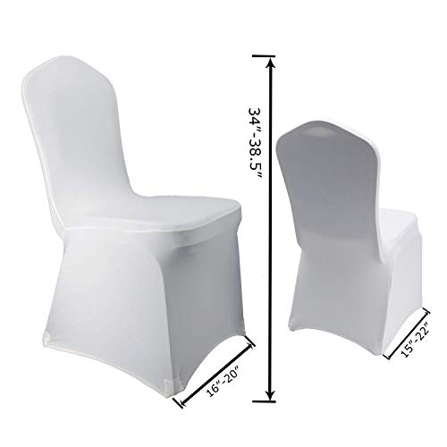 WELMATCH 100 PCS White Spandex Chair Covers