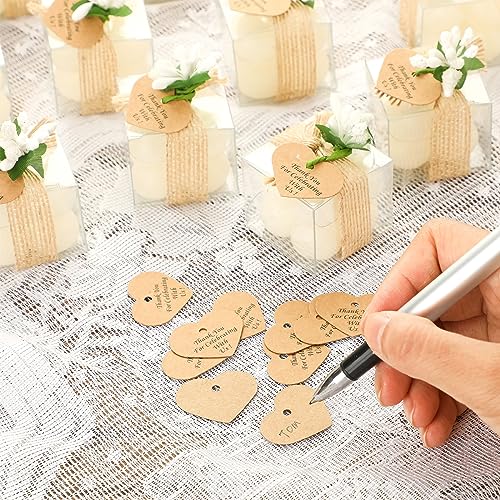 30 Small Wedding Favor Candles with Thank You Cards