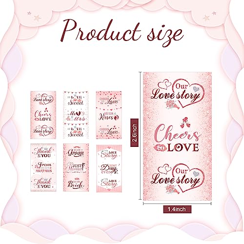 180 Pcs Pink Wedding Candy Wrapper Stickers