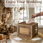 Vintage Wooden Wedding Card Box with Slot