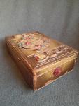 Intricate Antique Wood Wedding Card Box 9.5x6.5x3.5