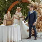 Vintage Wooden Wedding Card Box with Slot