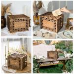 Vintage Wooden Wedding Card Box with Slot