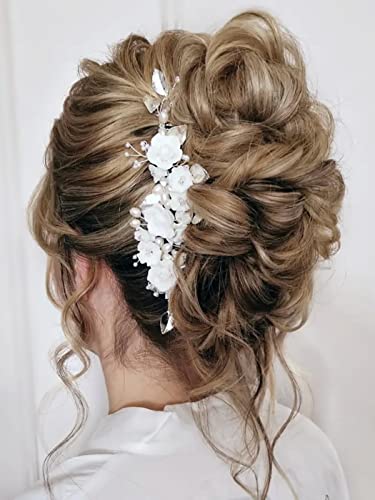 Flower Bride Wedding Hair Vine Pearl Bridal Accessories