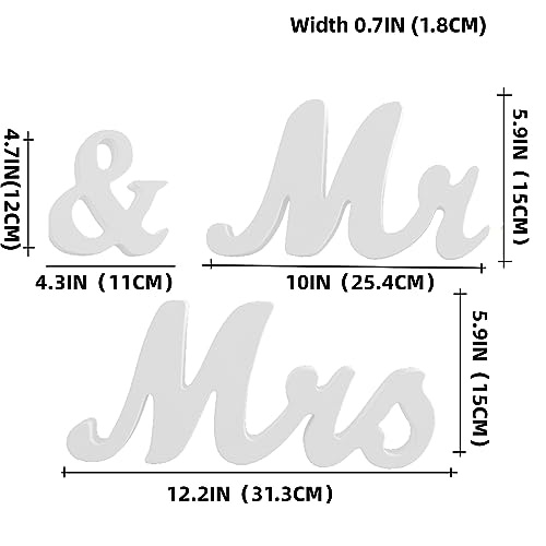 Large White Mr & Mrs Wedding Table Decor Set