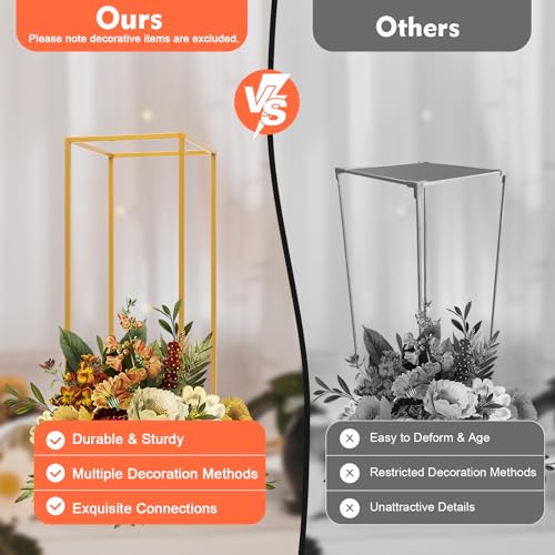 Gold Flower Stands for Wedding Centerpieces, Set of 10