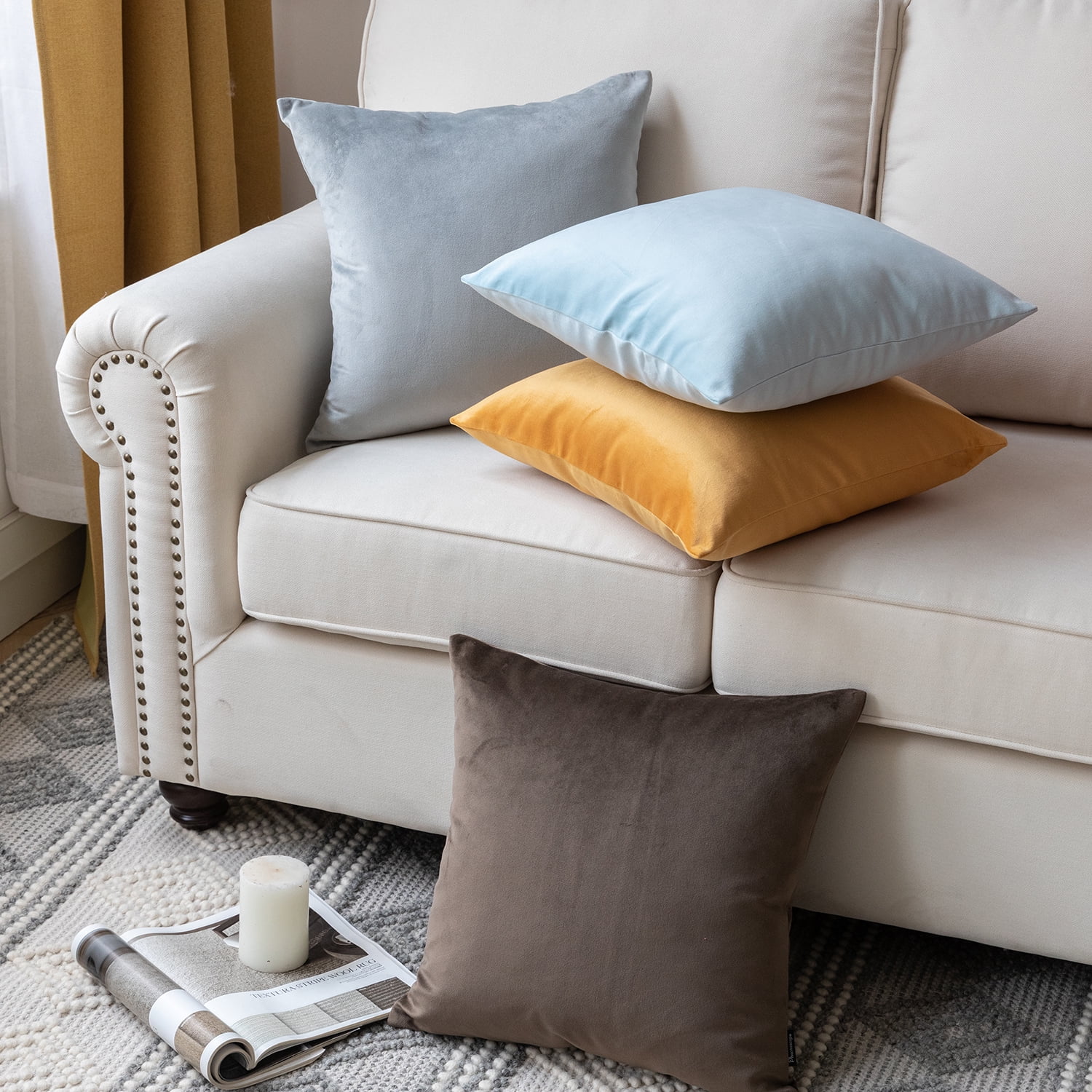 Soft Velvet Decorative Throw Pillow, Dark Green