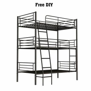 Black Metal Triple Bunk Bed Twin Size
