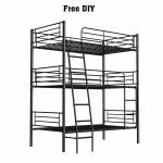 Black Metal Triple Bunk Bed Twin Size