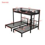 Black Metal Triple Bunk Bed Frame for Kids