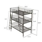 Black Metal Triple Bunk Bed Twin Size