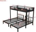 Metal Triple Bunk Bed for Three Kids