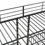 Metal Triple Bunk Bed with Storage and Stairs