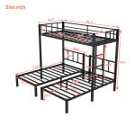 Metal Triple Bunk Bed with Storage Drawers