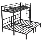 Metal Triple Bunk Bed with Storage Drawers