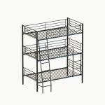 Black Metal Triple Bunk Bed Twin Size