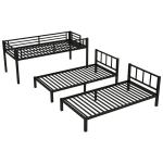 Black Metal Triple Bunk Bed Frame for Kids