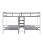 L-Shaped Triple Bunk Bed with Metal Twins