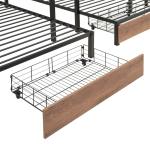 Metal Triple Bunk Bed with Storage and Stairs