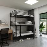 Black Metal Triple Bunk Bed Twin Size