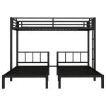 Black Metal Triple Bunk Bed Frame for Kids