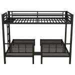 Black Metal Triple Bunk Bed Frame for Kids