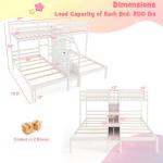 Wooden Triple Bunk Bed with Storage Staircase