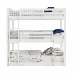 White Wooden Twin Over Twin Triple Bunk Bed