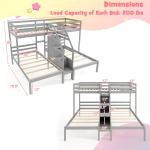 Wooden Triple Bunk Bed with Storage Stairs
