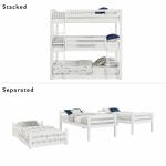 White Wooden Twin Over Twin Triple Bunk Bed