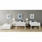 White Wooden Twin Over Twin Triple Bunk Bed