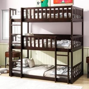 Espresso Twin Over Twin Triple Bunk Bed