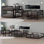 Espresso Triple Bunk Bed with Slide & Ladder