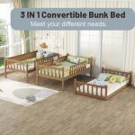 Kids Triple Bunk Bed with Convertible Design