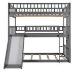 Full Triple Bunk Bed with Slide and Ladder
