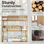 Kids Triple Bunk Bed with Convertible Design
