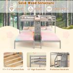 KOTEK Triple Bunk Bed with Stairs – Grey