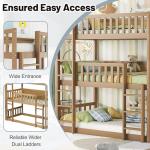 Kids Triple Bunk Bed with Convertible Design