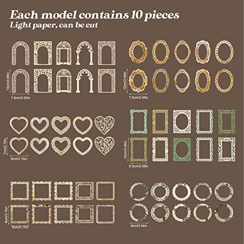 60 PCS Gable Boxes for Creative Scrapbooking Decor