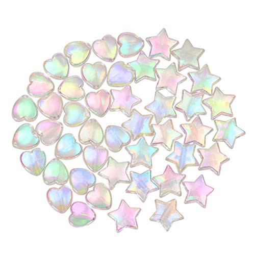 Mini Acrylic Heart and Star Beads for Crafts