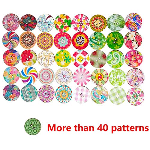 400 Mixed Vintage Wooden Craft Buttons, 15mm & 20mm