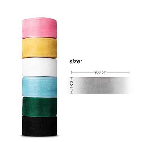6 Color 1 Inch Chiffon Ribbon for Scrapbooking
