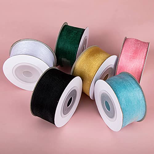 6 Color 1 Inch Chiffon Ribbon for Scrapbooking