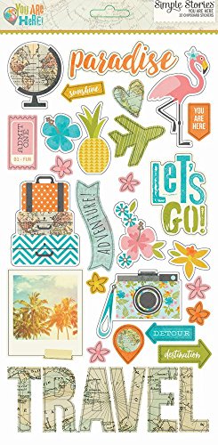 You Are Here" Chipboard Stickers - 6"X12