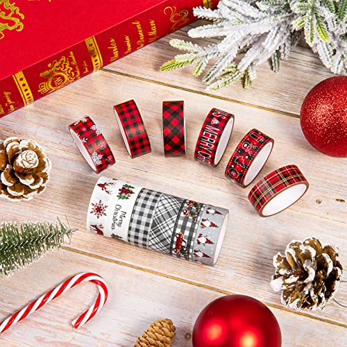 Christmas Plaid Washi Tape with Holiday Patterns - Scrapbooking