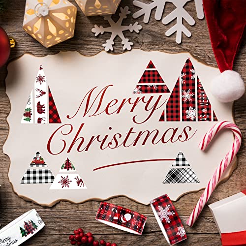 Christmas Plaid Washi Tape with Holiday Patterns - Scrapbooking