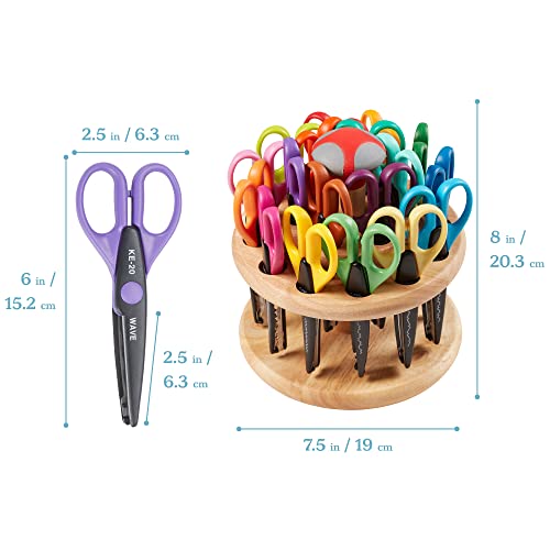 18-Piece Assorted Decorative Scissors in Rotating Rack
