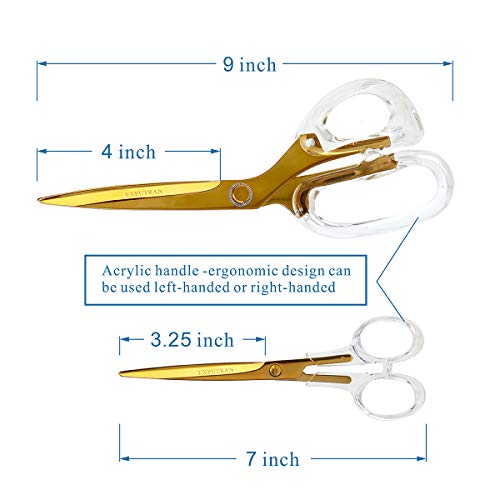 Clear & Gold Acrylic Scissors Set - 2 Pieces