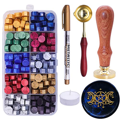 Triple Moon Goddess Wax Seal Stamp Kit